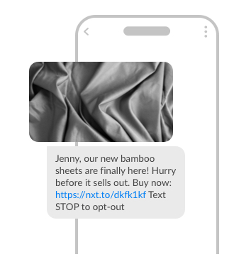 automated text message example for new or upgraded product versions